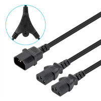 CABLEDECORRIENTE/MANHATTAN/157469/DE ALIMENTACIÓN DIVISOR EN Y, UN CONECTOR C14 A 2 X C13, 1.8 M