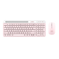 Combo 2 en 1 Multidispositivo Creator Virtuos Acteck Silk MK720 / Teclado Slim  + Mouse Ligero Recargable / Elite Rosa
