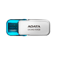 MEMORIA ADATA 64GB USB 2.0 UV240 BLANCO- AZUL (AUV240-64G-RWH)