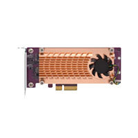 DUAL M.2 22110/2280 PCIE SSD EXPANSION CARD (PCIE GEN2 X4), LOW-PROFILE BRACKET PRE-LOADED, LOW-PROFILE FLAT AND FULL-HEIGHT ARE BUNDLED *SHORTER VERSION TO SUPPORT TVS-X82/TS-X77 PCIE SLOT 2 & SLOT