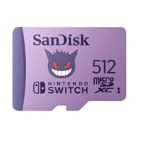 Memoria SanDisk Pokemon Gengar MicroSDXC UHS-I U3 de 512GB para Nintendo Switch Color Morado