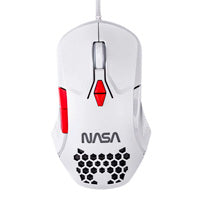 Mouse TechZone NASA Gamer RGB Hasta 6000dpi USB Color Blanco-Rojo
