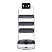 ROBOT DE SERVICIO EC LINE EC-PUDUROBOT2, BLANCO, PANTALLA TOUCH 10.1, 3 BANDEJAS ESTANDAR, 40 KG DE CARGA, 12 - 24 HORAS DE BATERIA, SENSOR SLAM LASER, INTERACCION MULTI-MODAL