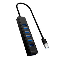 HUB ACTECK PORT X7C DH607 / HUB 7 EN 1 USB / ALUMINIO / 7 PUERTOS / USB A / USB 3.0 / 30 CM / 5GB / WINDOWS, MAC OS, LINUX / NEGRO / AC-937030