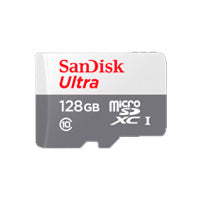 SanDisk Ultra 128GB Micro SDXC UHS-I Class 10 Micro SD Memory Card with Adapter Gray White SDSQUNR-128G-GN3MA