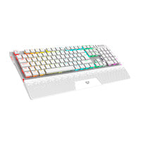 TECLADO GAMER BALAM RUSH DOMINATE EXPERT GK979I / DUAL RECARGABLE / USB C - BT DONGLE / MULTIDISPOSITIVOS / RGB / 105 TECLAS / ESPAÑOL / ERGONOMICO / MECANICO / WIN- IOS - ANDROID/ BLANCO / BR-940399