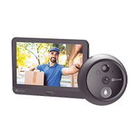 VIDEOPORTERO CON MIRILLA Y PANTALLA WI-FI DE BATERIA RECARGABLE / PARA INSTALARSE EN PUERTA / CAMARA 1080P / AUDIO DE DOS VIAS / USO EN INTERIOR