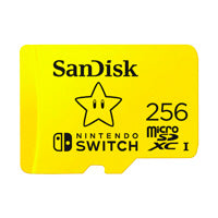 Memoria Micro SD SanDisk Nintendo Switch 256GB Micro SDXC Clase 3 Brand Mario Star Color Amarillo SDSQXAO-256G-GNCZN