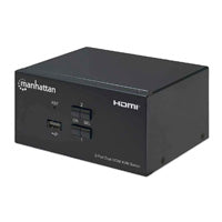 MUX KVM,MANHATTAN,153522, HDMI DOBLE MONITOR 2:1,  4K@30MHZ USB2.0 AUDIO