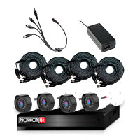 KIT / PROVISION ISR / DVR 4 CANALES DE 2 MEGAPIXELES / 4 CAMARAS 2MP / LENTE 2.8MM 90 GRADOS DE APERTURA / IP66 / INFRARROJO / ACCESORIOS / 2 AÑOS DE GARANTIA