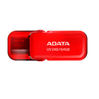 MEMORIA ADATA 64GB USB 2.0 UV240 ROJO (AUV240-64G-RRD)