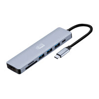 DOCKING STATION ADESSO CYBERHUB 4025 AUH-4025 7 EN 1, COMPATIBLE CON USB-C PARA X1 HDMI 4K, 3X USB-A 3.2, 1X PD, 1X MICRO SD, 1X TARJETA SD.