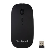Mouse Inalámbrico TechZone Batería Recargable 1600dpi 4 Botones C/Mouse Pad Color Negro