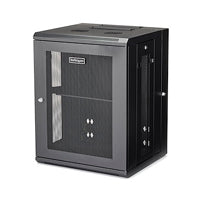 GABINETE RACK DE PARED PARA SERVIDORES 15U 19 4 POSTES Y ESTANTE 1U - RACK DE SERVIDORES DE MONTAJE EN PARED CON BISAGRA - RACK VENTILADO PARA EQUIPO DE RED STARTECH