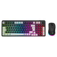 KIT GAMER BALAM RUSH SQUAD CONQUEST PRO KG525 / TECLADO Y MOUSE / DUAL / DONGLE USB - BT / ESPAÑOL / 97 TECLAS / RECARGABLE / ILUMINACION RGB / WIN / OPTICO / 7200 DPI AJUSTABLE / NEGRO / BR-940429