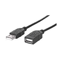 Manhattan USB 2.0 A Male to A Female Extension Cable 0.9m Black