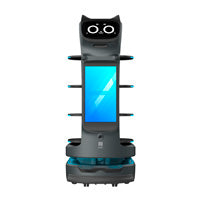 ROBOT DE SERVICIO EC LINE EC-BELLABOT-PRO, NEGRO, PANTALLA LCD 18.5 Y PANTALLA TOUCH 10.1, 4 BANDEJAS ESTANDAR, 40 KG DE CARGA, 12 - 24 HORAS DE BATERIA, SENSOR SLAM LASER, INTERACCION MULTI-MODAL