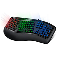 TECLADO ILUMINADO ERGONOMICO ADESSO AKB-150EB, ILUMINACION 3 COLORES, USB (INGLES)