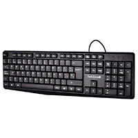 Teclado Alambrico Techzone Basico Negro de ABS 105 Teclas QWERTY Longitud de Cable de 1.35m Indicadores Numerico