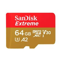 SanDisk Extreme 64GB Micro SDXC UHS-I Class 10 Memory Card with Adapter Red/Gold SDSQXAH-064G-GN6MA