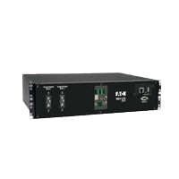 PDU MONOFASICO CONTROLABLE CON SWITCH DE TRANSFERENCIA AUTOMATICA 5.8KW, 2 ENTRADAS L6-30P DE 200V - 240V, 16 TOMACORRIENTES C13 2 C19 Y 1 L6-30R, 2U, TAA
