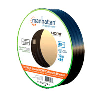 Manhattan Flat High-Speed HDMI Cable with Ethernet 15m Black