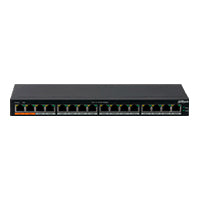 SWITCH POE/ DAHUA/ DH-PFS3016-16GT-190/ 16 PTO POE GIGABIT/ 190 WATTS TOTALES/ LOS 2 PTO NARANJAS SOPORTAN HI-POE ESTANDAR/ SWITCHING 32 GBPS/ TASA DE REENVIO DE PAQUETES 23.808 MBPS/ PROTECCION CONT