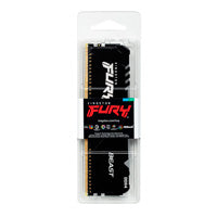 MEMORIA RAM KINGSTON DIMM DDR4 8GB 3200MT/S FURY BEAST BLACK RGB CL16 288PIN 1.35V C/DISIPADOR DE CALOR P/PC/GAMER/ALTO RENDIMIENTO (KF432C16BBA/8)