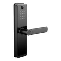 CERRADURA INTELIGENTE CON CáMARA Y TIMBRE, DETECCIóN DE HUELLA DACTILAR, TARJETA RFID, CONECTIVIDAD WIFI, COMBINACIóN NUMéRICA Y LLAVE FíSICA, DE ALEACIóN DE ALUMINIO Y CRISTAL TEMPLADO.