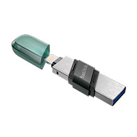 MEMORIA SANDISK 256GB IXPAND FLASH DRIVE FLIP PARA IPHONE/IPAD LIGHTNING/USB 3.1 METLICA CON TAPA DE PLASTICO SDIX90N-256G-GN6NE