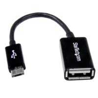 CABLE ADAPTADOR DE 12CM MICRO USB MACHO A USB A HEMBRA OTG PARA TABLETS SMARTPHONES TELFONOS INTELIGENTES - NEGRO - STARTECH.COM MOD. UUSBOTG