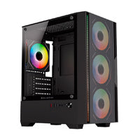 GABINETE GAMER BALAM RUSH NITROX EDGE PRO AIRCOOL 4900C / MINI TORRE / MICRO-ATX, MINI ITX / INCLUYE 3 VENTILADORES ARGB 120 MM / CRISTAL TEMPLADO / NEGRO / BR-943895