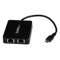 ADAPTADOR DE RED USB-C CON DOS PUERTOS ETHERNET GIGABIT Y PUERTO ADICIONAL USB TYPE-A - STARTECH.COM MOD. US1GC301AU2R