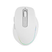 PERFECT CHOICE WHITE RECHARGEABLE WIRELESS MOUSE WITH LIGHT AND SILENT CLICK LUMIER PRO