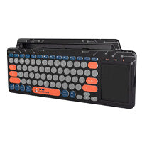 TECLADO CON MOUSE INTEGRADO TECHZONE TZACTCI10  INALÁMBRICO CON SOPORTE, TRACKPAD Y CONEXIÓN DUAL BLUETOOTH/USB.