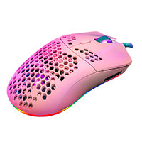 Mouse Game Factor MOG601 Ultralight RGB Sensor PMW3389 16000 dpi 7 Botones Clic Láser Color Rosa