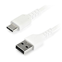 CABLE DE CARGA USB-A A USB-C DE 2M - CABLE DE CARGA RáPIDA Y SINCRONIZACIóN USB 2.0 DE SERVICIO PESADO - CABLE DE DATOS USB 2.0- RESISTENTE CON FIBRA DE ARAMIDA - M/M - 3A - BLANCO