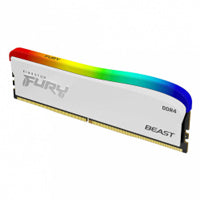 MEMORIA RAM KINGSTON DIMM DDR4 8GB 3600MT/S FURY BEAST WHITE RGB CL17 288PIN 1.35V C/DISIPADOR DE CALOR P/PC/GAMER/ALTO RENDIMIENTO (KF436C17BWA/8)
