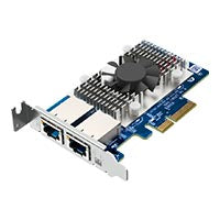 TARJETA DE RED QNAP QXG-10G2T / VELOCIDADES DE TRANSMISION 10GBPS/5GBPS/2.5GBPS/1GBPS/100MBPS / PUERTOS NBASE-T/RJ45(2) / PCIE 3.0(4) / COMPATIBLE CON WINDOWS 10 Y 11