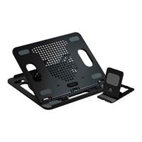 BASE ENFRIADORA ACTECK FROOST PRIME BE225 / 11-17 PUL / 8 NIVELES / GIRATORIA / ANTIDERRAPANTE / INCLUYE PORTA CELULAR / NEGRO / AC-936170