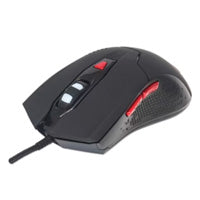 Mouse Manhattan Gaming Óptico LED USB 6 Botones Color Negro