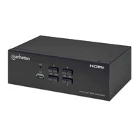 Manhattan MUX KVM HDMI Dual Monitor 4K Resolution with HDMI/USB-B/Audio to USB-A Cables 1.8m