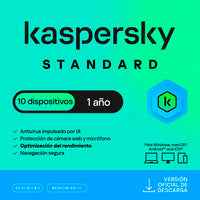 Licencia Antivirus ESD Kaspersky Standard 1 Año 10 Dispositivos