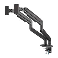 SOPORTES/MANHATTAN/462587/SOPORTE DE ALUMINIO CON SISTEMA DE PISTÓN PARA 2 MONITORES DE 17 A 45