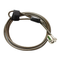 CANDADO DE LAPTOP EC LINE EC-CP002, NEGRO, CABLE 1.8 MTS, CERRADURA CON LLAVE, ACERO GALVANIZADO TRENZADO REVESTIDO CON VINIL TRANSPARENTE, ROTACION 360 DOBLE EJE