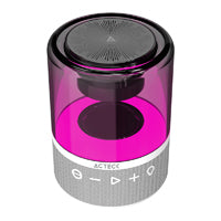 BOCINA ACTECK GLEE PURE AP30 / INALAMBRICA / BLUETOOTH - CONEXION TWS 3.5 MM / SONIDO ESTEREO / 5 W / ILUMINACION LED / BLANCO / AC-936439