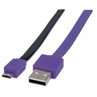 Manhattan High-Speed Flat Micro-B USB Cable 1m Black-Purple