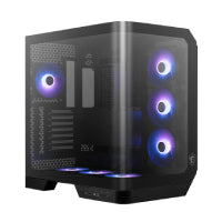 Gabinete MSI MAG PANO 120R PZ Negro Vidrio templado panoramico 4 Micro-ATX/Mini-ITX sin Fuente 1 Ventilador
