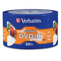 VERBATIM DVD-R 4.7GB 16X White Printable C/50