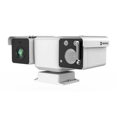 Mini Punta de Poste IP Bi Espectro/ Térmica: 256 × 192 (15 mm, NETD ≤35 mK) + Óptico 32X (4 Megapixel)/ 800 mts IR / IP67 IK10 / Detección de Temperatura / microSD/Detección de Humo y Fuego
